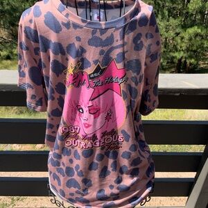 Pink and Blue Graphic T-Shirt